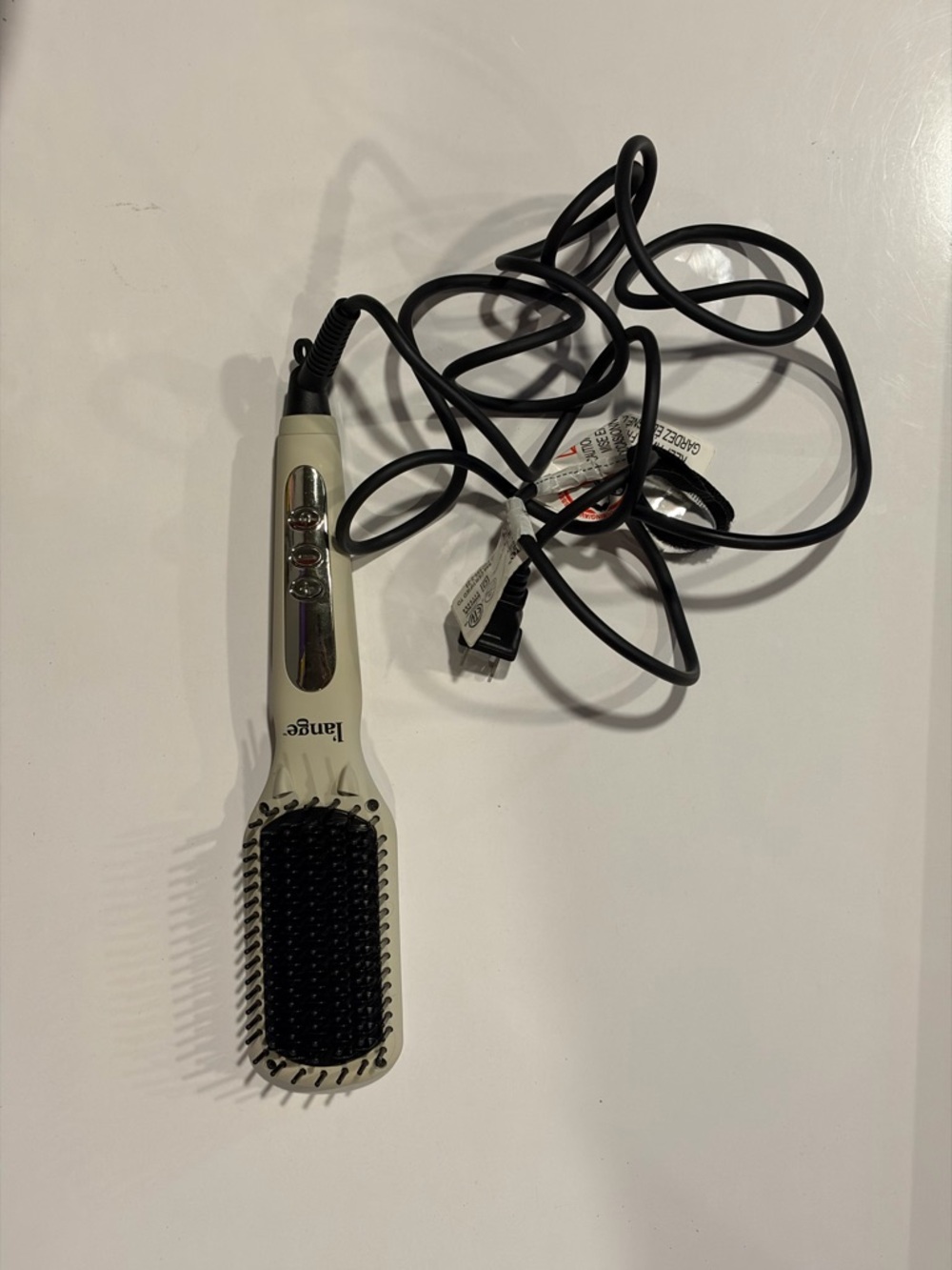 L’ange HT018Y Hair Straightening Brush Gray/Silver Gently Used